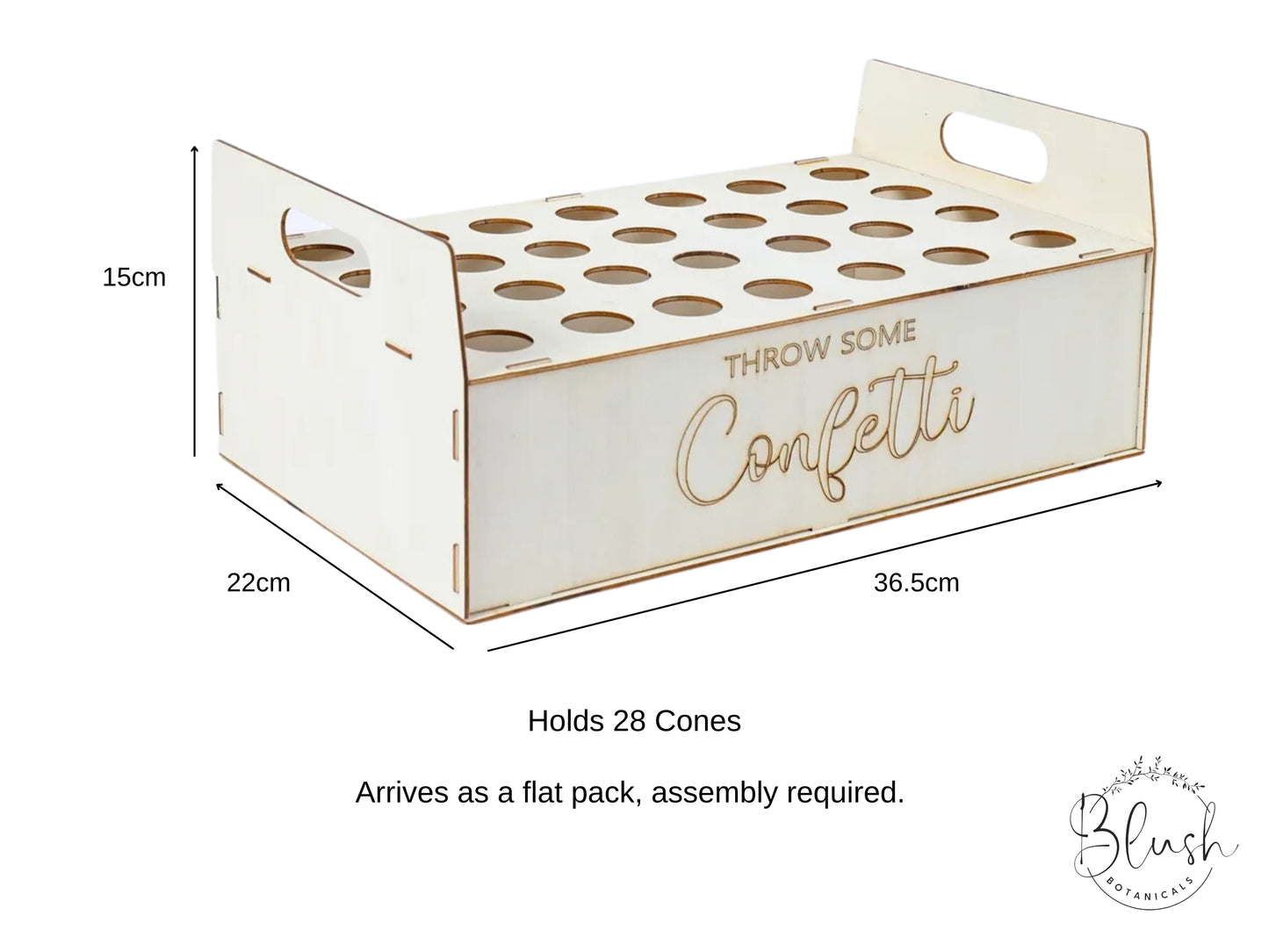 Wooden Confetti Cone Tray