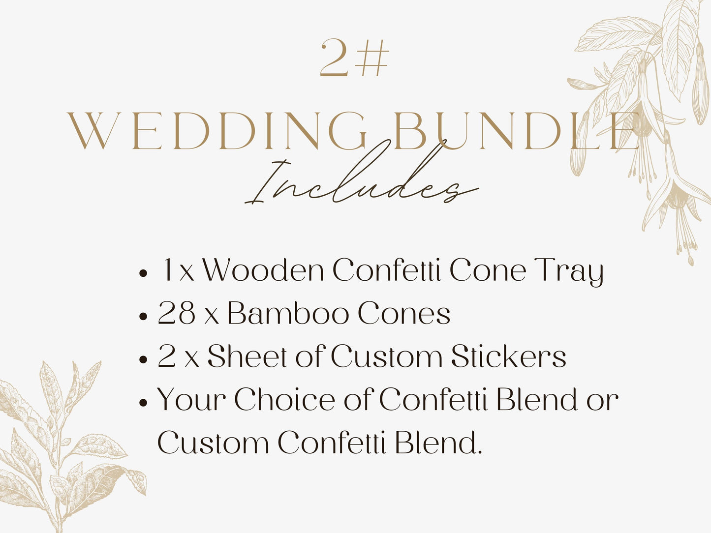 Wooden Confetti Cone Tray Wedding Bundle (28 Cones)