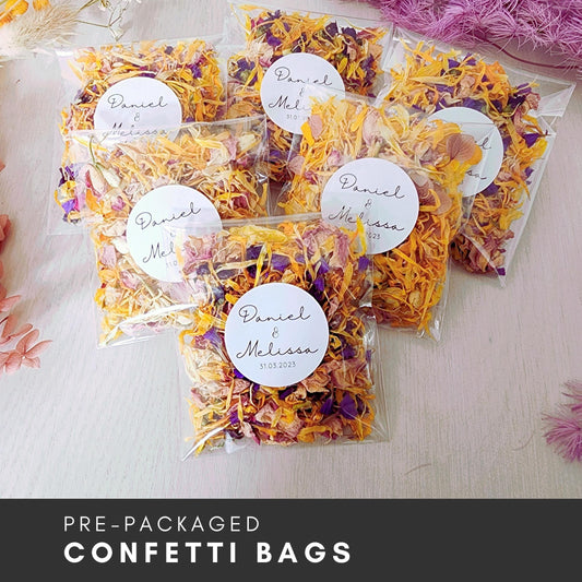 Pre-Packaged Confetti Bags Wedding Bundle - *Min Order Qty 50