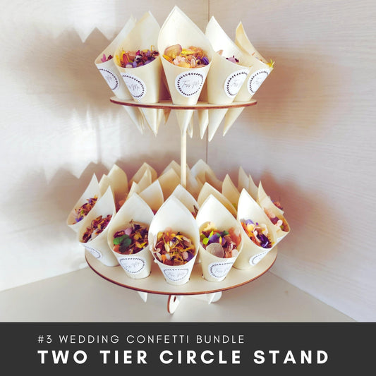 Two Tier Confetti Cone Stand Wedding Bundle (43 Cones)