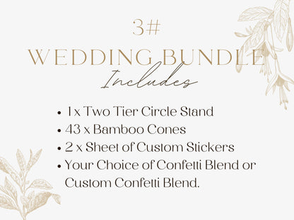 Two Tier Confetti Cone Stand Wedding Bundle (43 Cones)