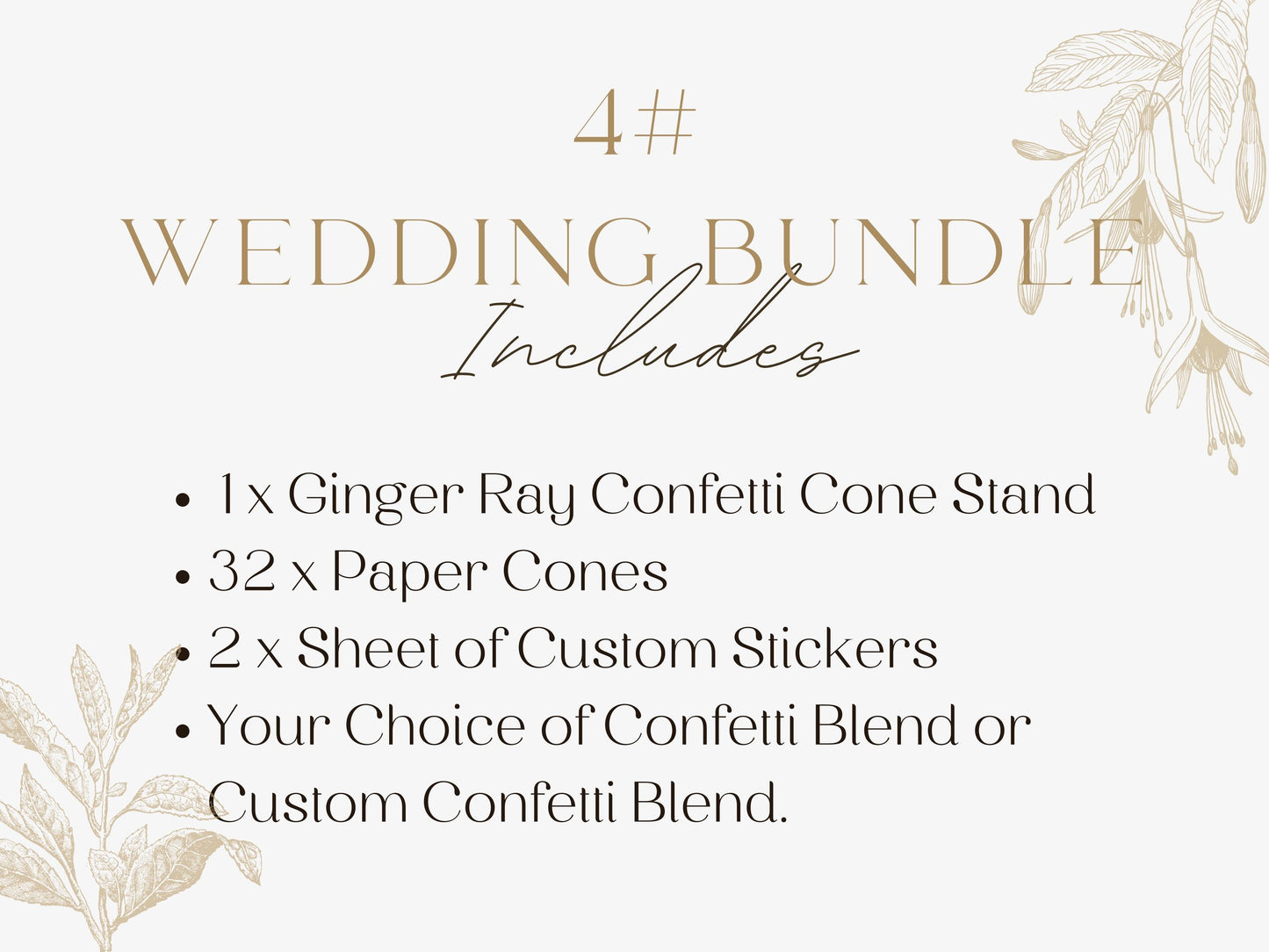 Ginger Ray Confetti Cone Stand Wedding Bundle (32 Cones)