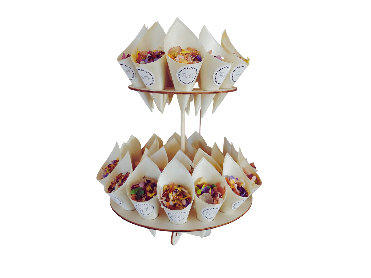 Two Tier Circle Confetti Cone Stand