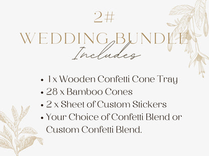 Wooden Confetti Cone Tray Wedding Bundle (28 Cones)